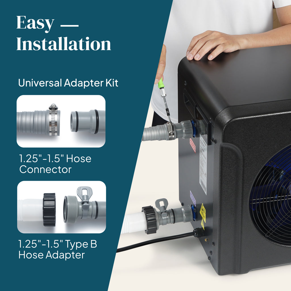 Elejourney Pool Heat Pump for Above Ground Pools up to 5,000 Gallons, 18000 BTU Heater & Cooler with Touch Control