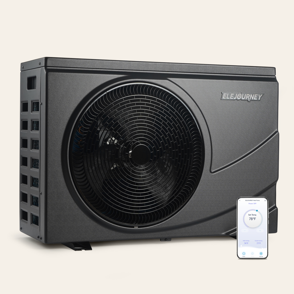 Elejourney Pool Heat Pump for Above Ground & Inground Pools up to 9,000 Gallons, 35000 BTU Heater & Cooler with Touch Control